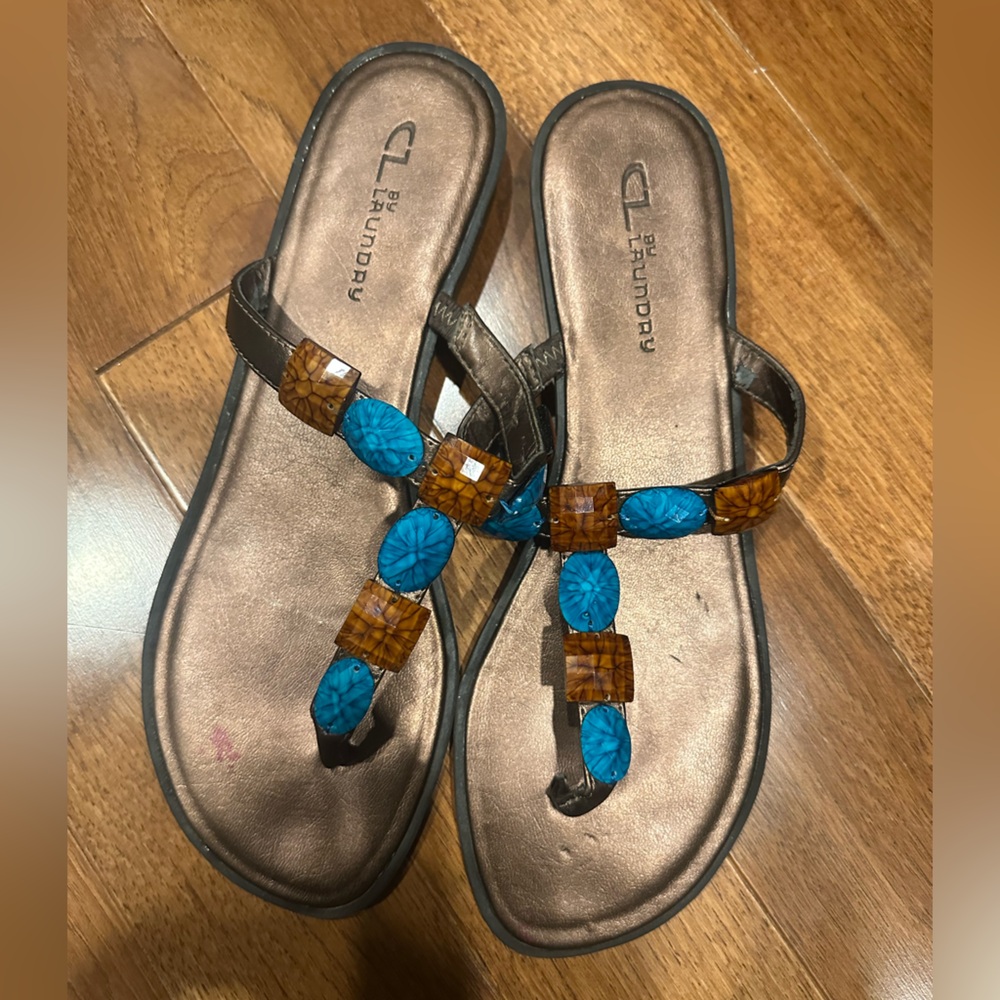CL by Laundry Black Sandals (Size 10M)
